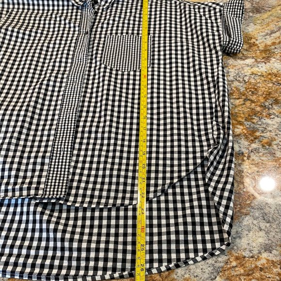 Oversized Madewell Gingham-Play Button-Down Shirt - Size XXS - Picture 4 of 16
